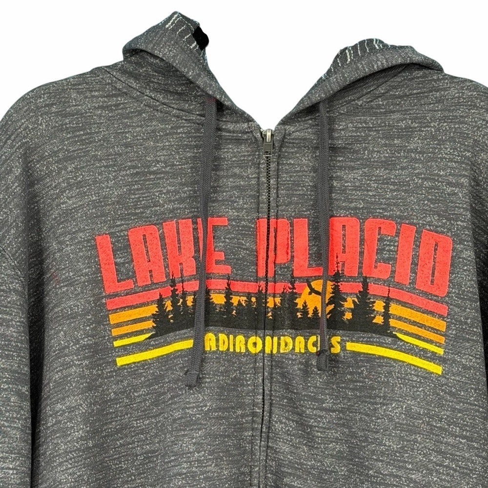 Men’s Retro Design Lake Placid Full Zip Hoodie 2XL - Picture 3 of 7